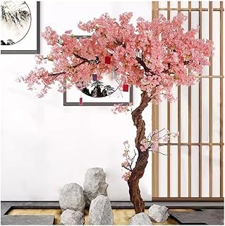 Cerezos Artificiales, Flores Rosas Claras Árbol Artificial Replantación De Tallos Y Hojas De Madera Maciza Ideal para Fiestas, Restaurantes, Centros Comerciales Y Decoración De Bodas (Color : Rosado