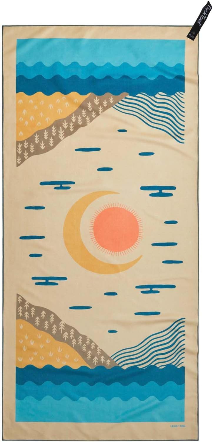 PackTowl Personal Ultralight Microfiber Camping and Travel Towel, Balance Print, Body