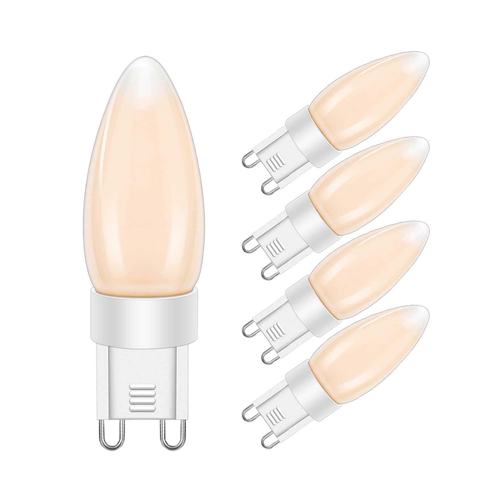 Ruiandsion -Dimmable-G9 LED Bulbs, 4W (=40W), 2200K Warm White, 4-Filament, 220-240V, Non-Polarity, Pack of 5 - Ideal for Chandelier, Ceiling Fan, Pendant Lights, Home Decor — image 1