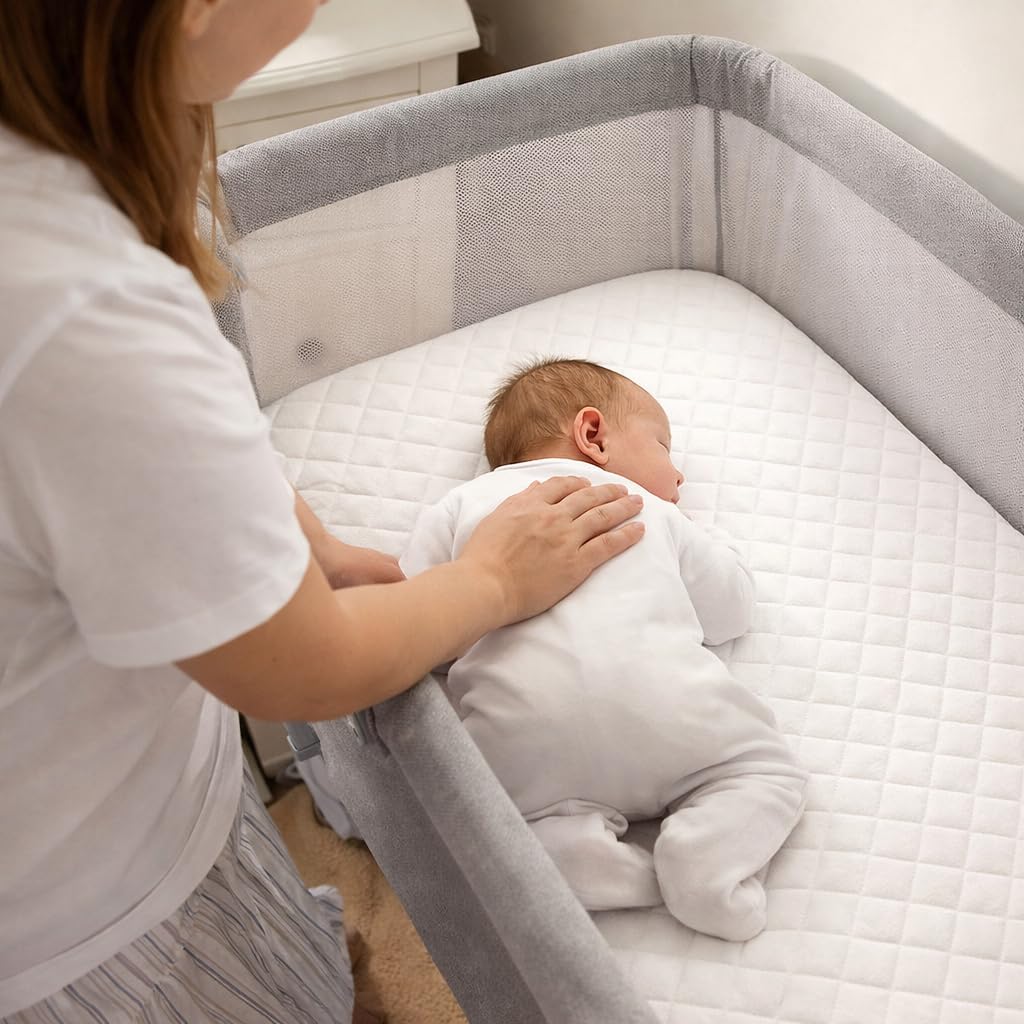 Next2Me Compatible Mattress for Chicco & Tutti Bambini Next to Me Crib – Washable Hypo-Allergenic, Removable Quilted Cover, Extra Thick 4 Inch Firm Support (83 X 51 X 10 CM) - 4