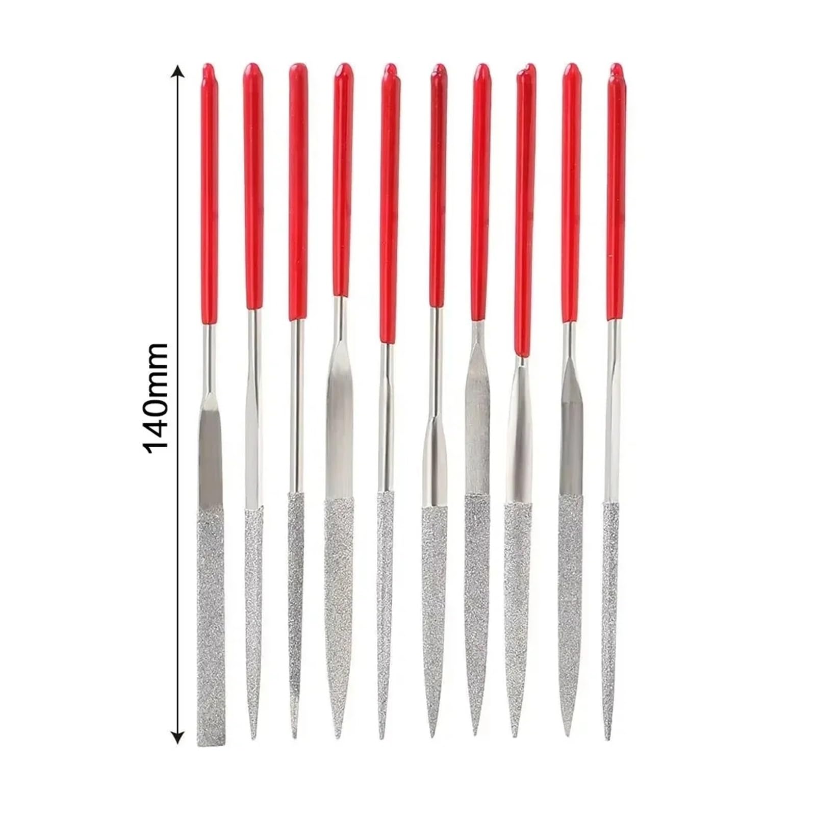 Juego de limas de aguja de diamante, 5 piezas/10 unidades de 3 x 140 mm (10 unidades)