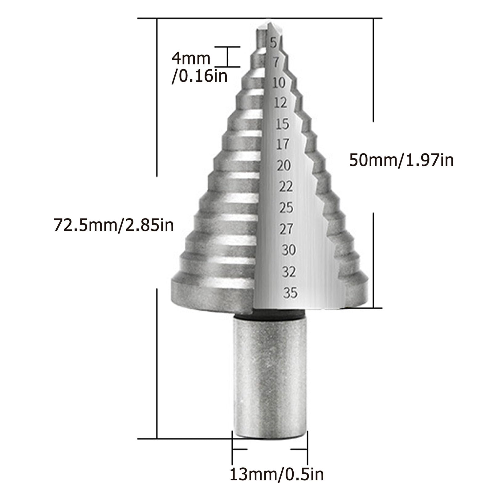 Stufenbohrer, Kegelbohrer, Schälbohrer, Spiralnut, Kegelbohrer, für Metall, Edelstahl, Aluminium, Kupfer, Holz und Andere Materialien, Erzielen Sie Eine Hervorragende Schnittleistung, Ø 5-35mm