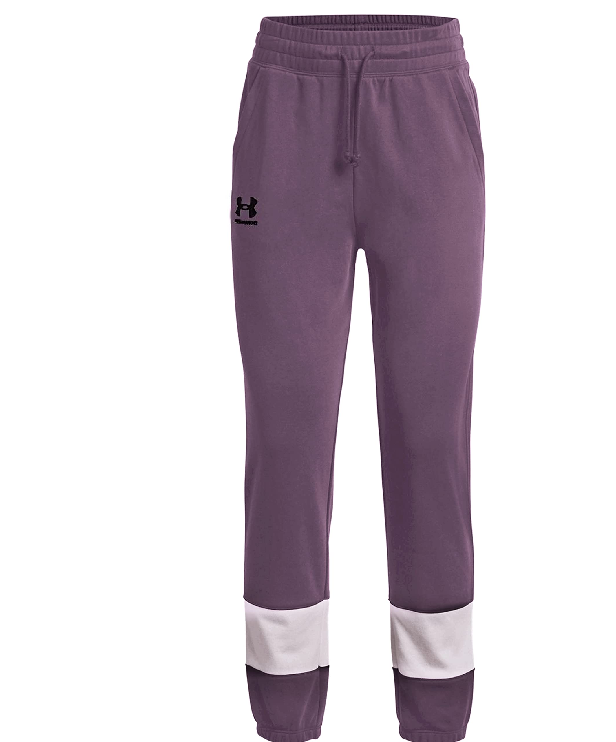 Under Armour Women's UA Rival Terry Colorblock Joggers Pants 1373069 (as1, Alpha, l, Regular, Regular, Purple/Purple Haze 554, Large)