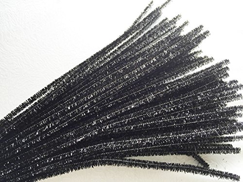Caryko Tinsel Creative Arts Chenille Stems 6 Mm X 12 Inch, Pack Of 200 (Black) #TOP3