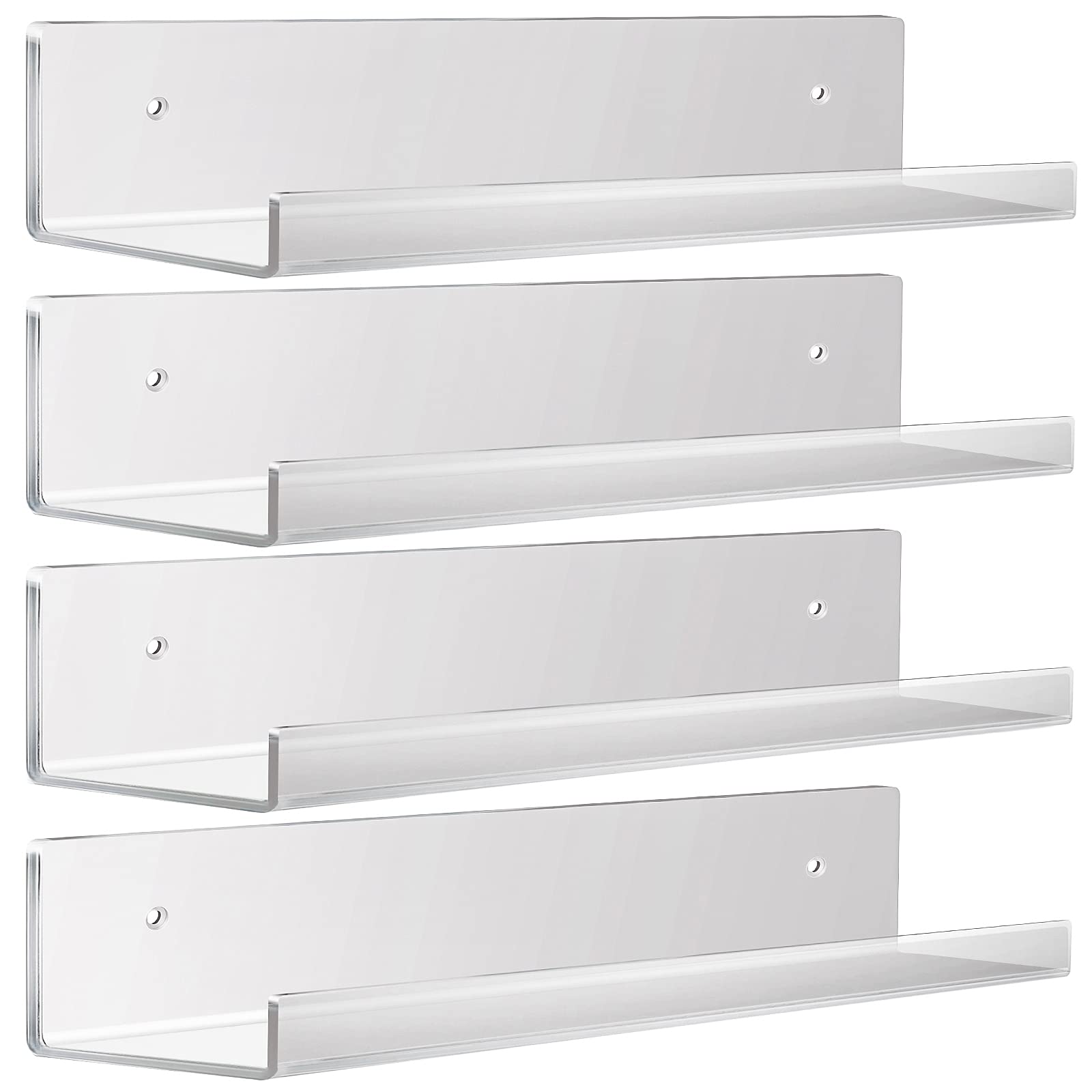 Buy Acrylic Floating Wall Ledge Shelf,4 Pack 15" Wall Bookshelf for