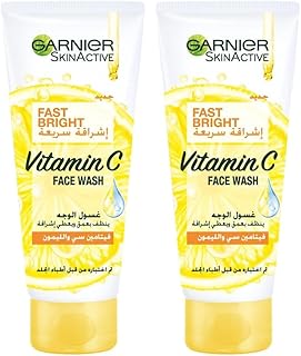 غسول الوجه إشراقة سريعة بفيتامين سي والليمون من تشكيلة سكين اكتيف من جارنييه - 100 مل (عبوة من قطعتين)