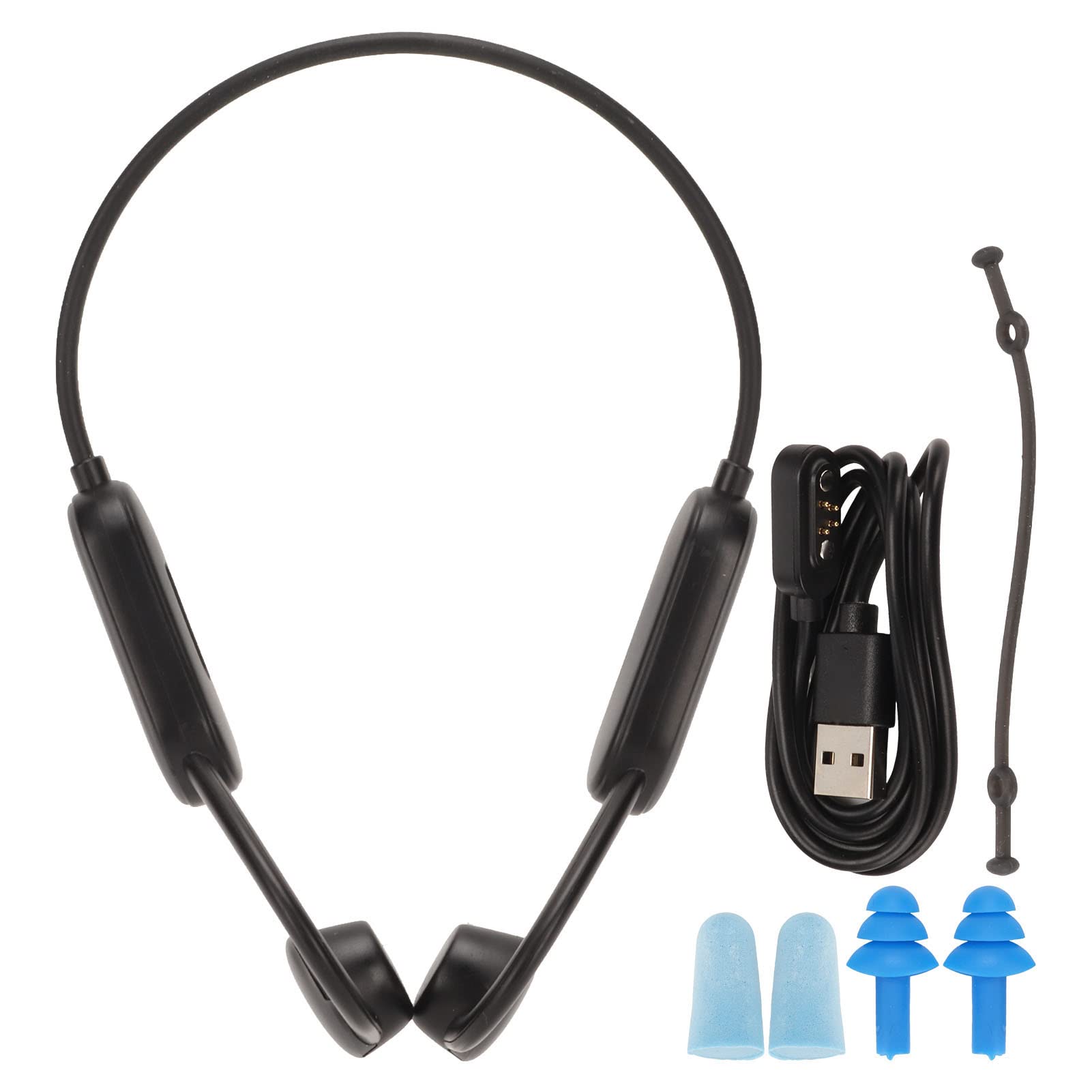 Słuchawki Douszne, Wodoodporna Redukcja Szumów IPX8 Bluetooth 5.0 Słuchawki Sportowe Z Otwartymi Uszami Bluetooth, Możliwość Zginania O 360 Stopni Bez Deformacji do Biura Ćwiczeń Sportowych