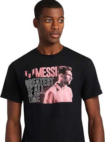 Messi Men's Tribute Tee, Short Sleeve T-Shirt, 100% Cotton, Standard Fit with Graphic