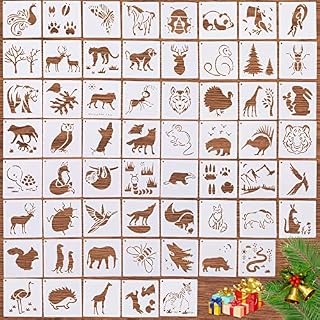 TOBTUKE 60 Pieces Animal Stencil for Painting Reusable Stencils Wall Stencil DIY Craft Template Paint Stencils for Painting on Wood Wall Home Decor