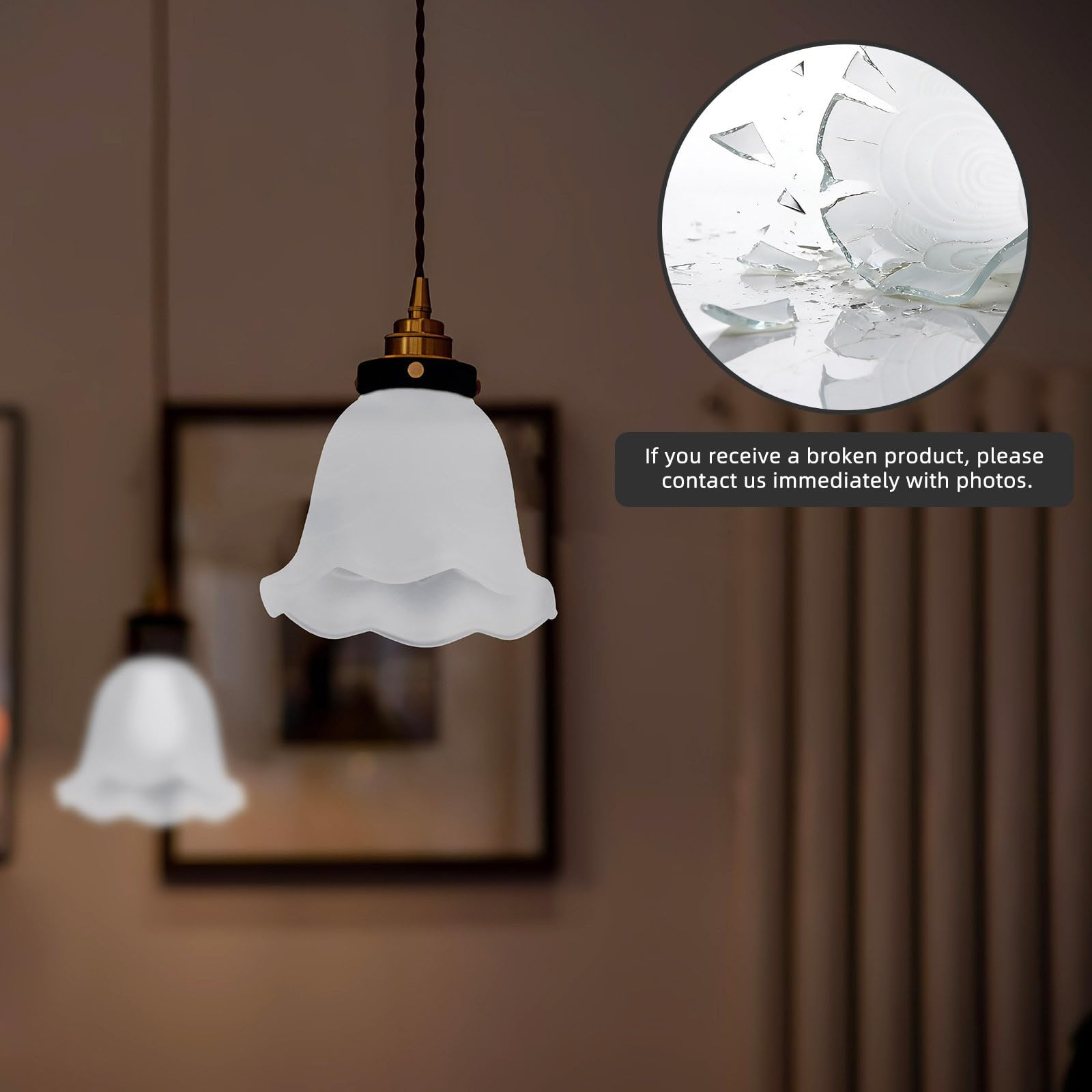 Paralume in Vetro E27 Elegante per Lampada Sospensione