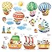 DECOWALL DA-1406B1506A Mongolfiere con Animali e Navi Adesivi da Parete Decorazioni Parete Stickers Murali Soggiorno Asilo Nido Camera da Letto per Bambini