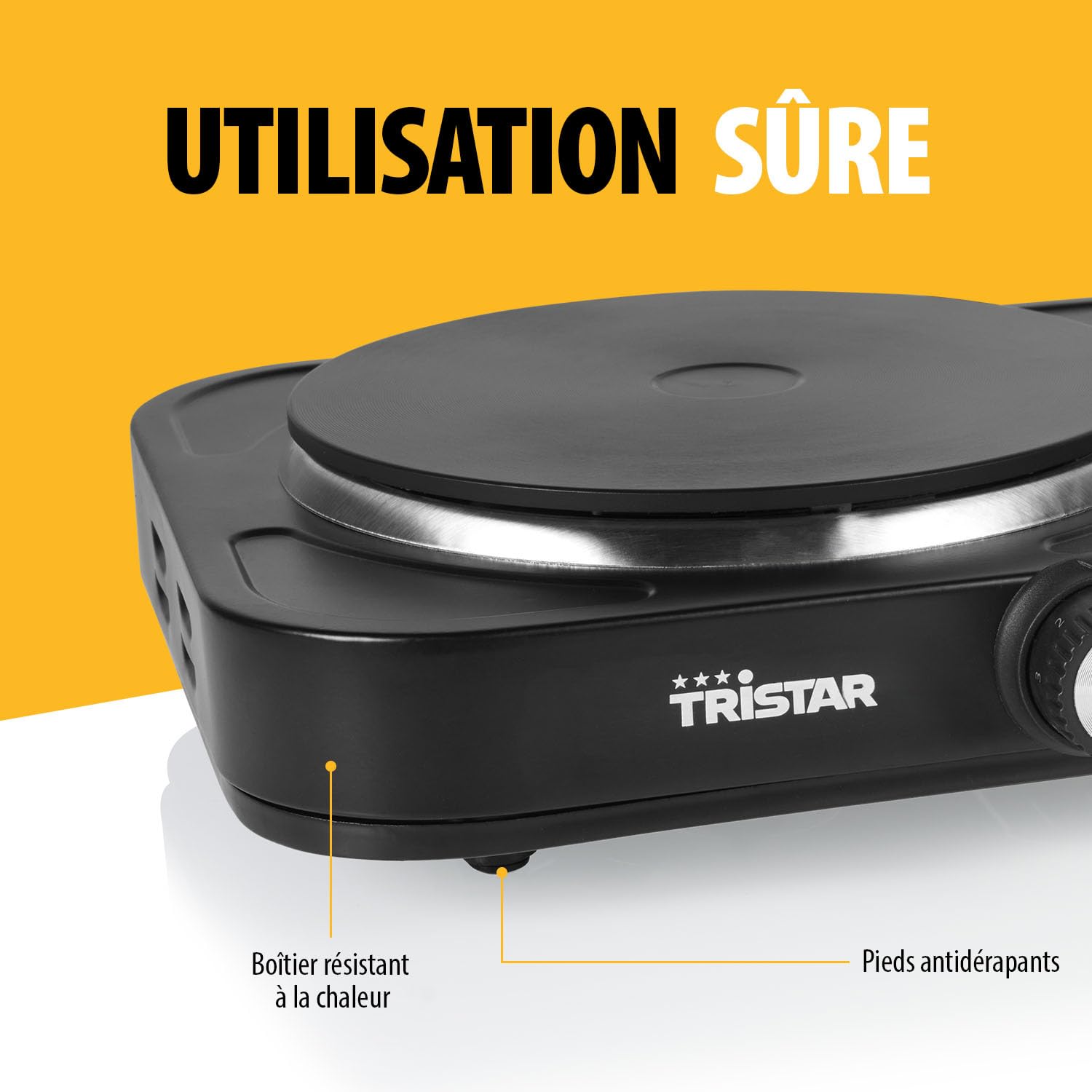 Tristar Plaque de cuisson électrique Double feu 2500 W 15,5 18,5 cm Thermostat réglable