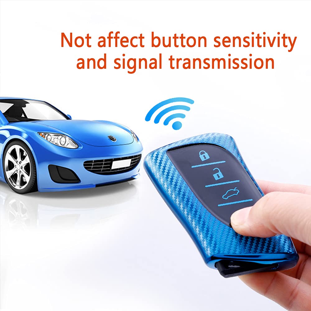HIBEYO Custodia Intelligente Per Chiave Lexus, Silicone TPU Con Linea Argentata, Organizer Con Portachiavi, Per LS RC UX US ES NX RX (modelli 3 Tasti), Nero - 3