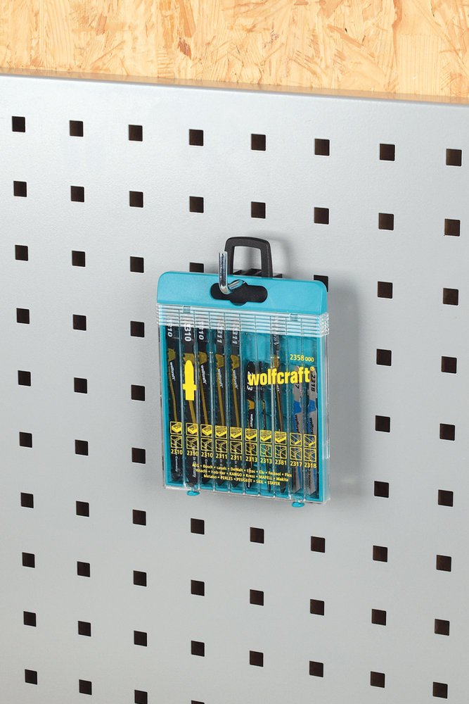 wolfcraft 6099000 ganchos Standard, para el sistema de organización del taller PACK 10, 60 mm