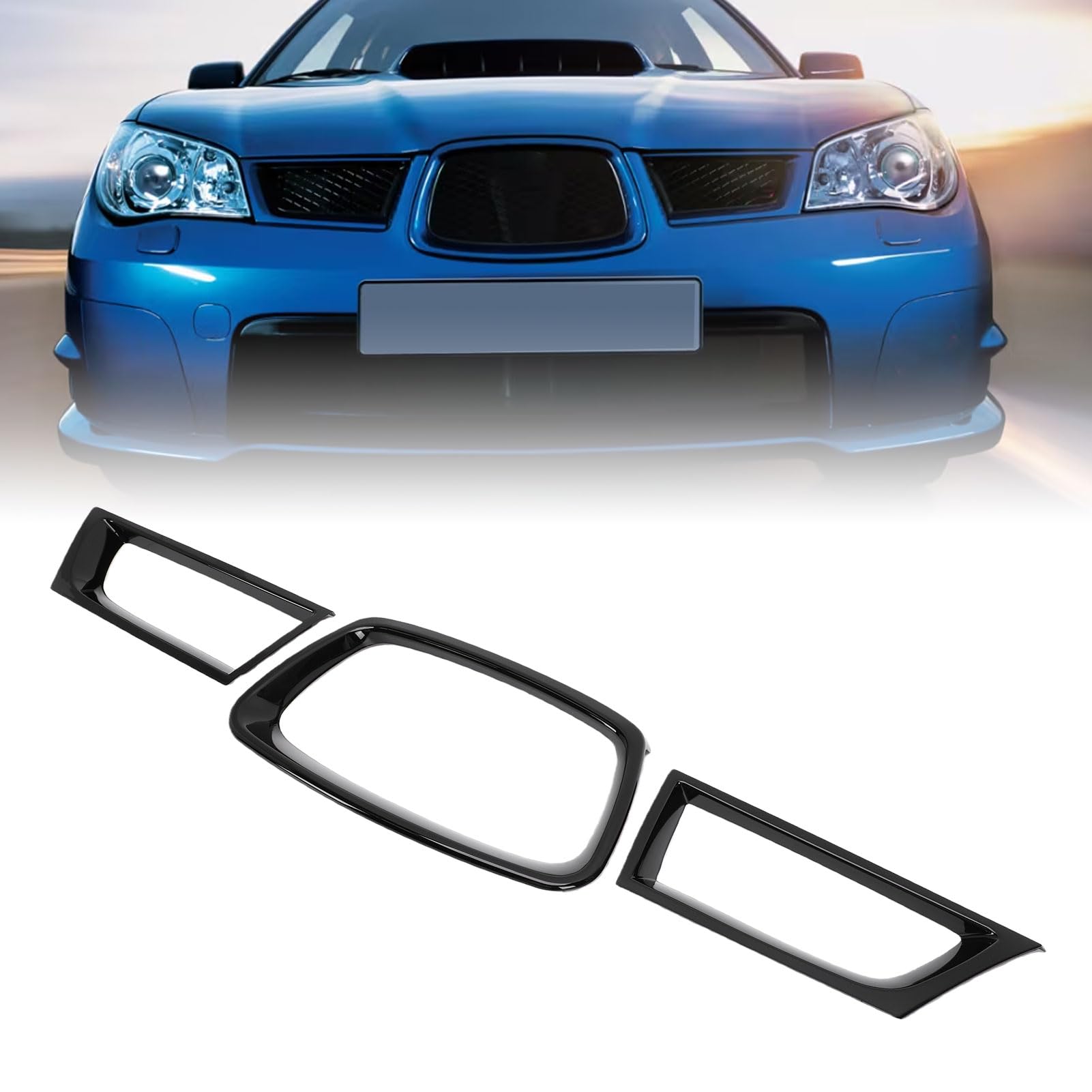 Fockety Przedni Zderzak Listwa Ozdobna, 3 szt. Gloss Black, do 9th 2