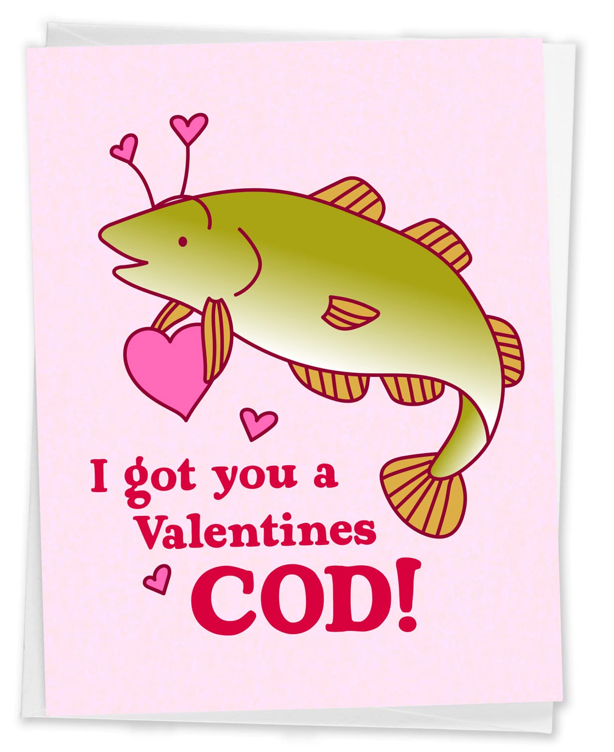 Funny Cod Fish Valentines Day Card 