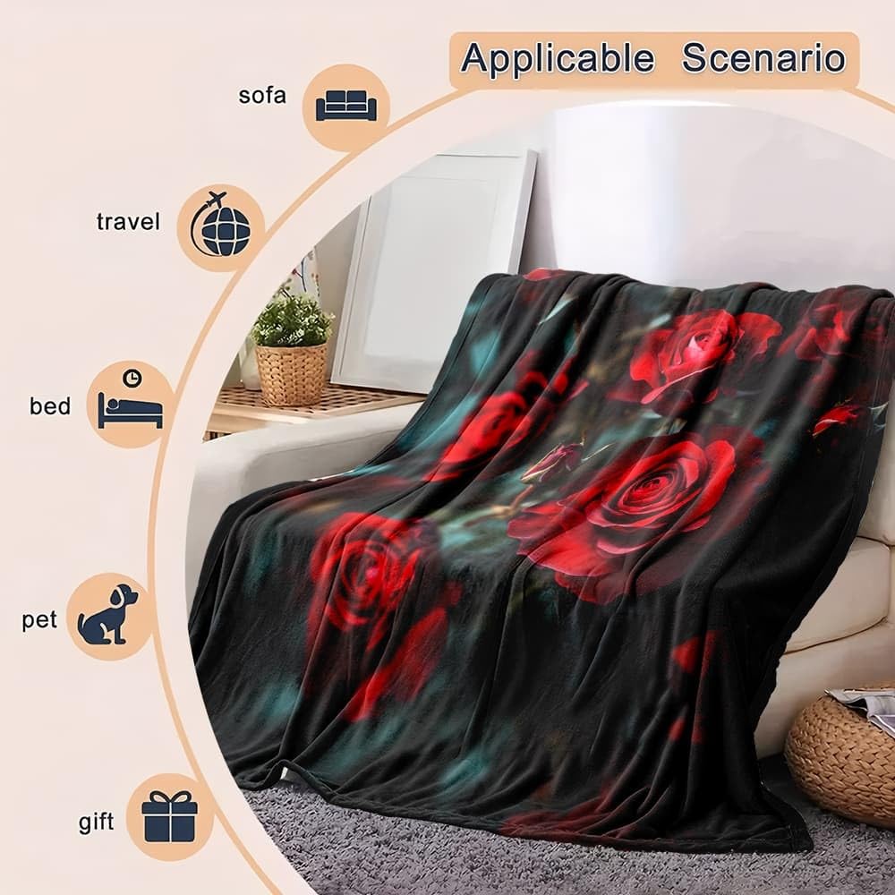 Genérico Sherpa XXL 180x220cm Romans miłość różowe rośliny puszyste flanelowe miękkie ciepłe i lekkie można prać w pralce czerwone wełniane koce sofa koc dla dzieci i dorosłych