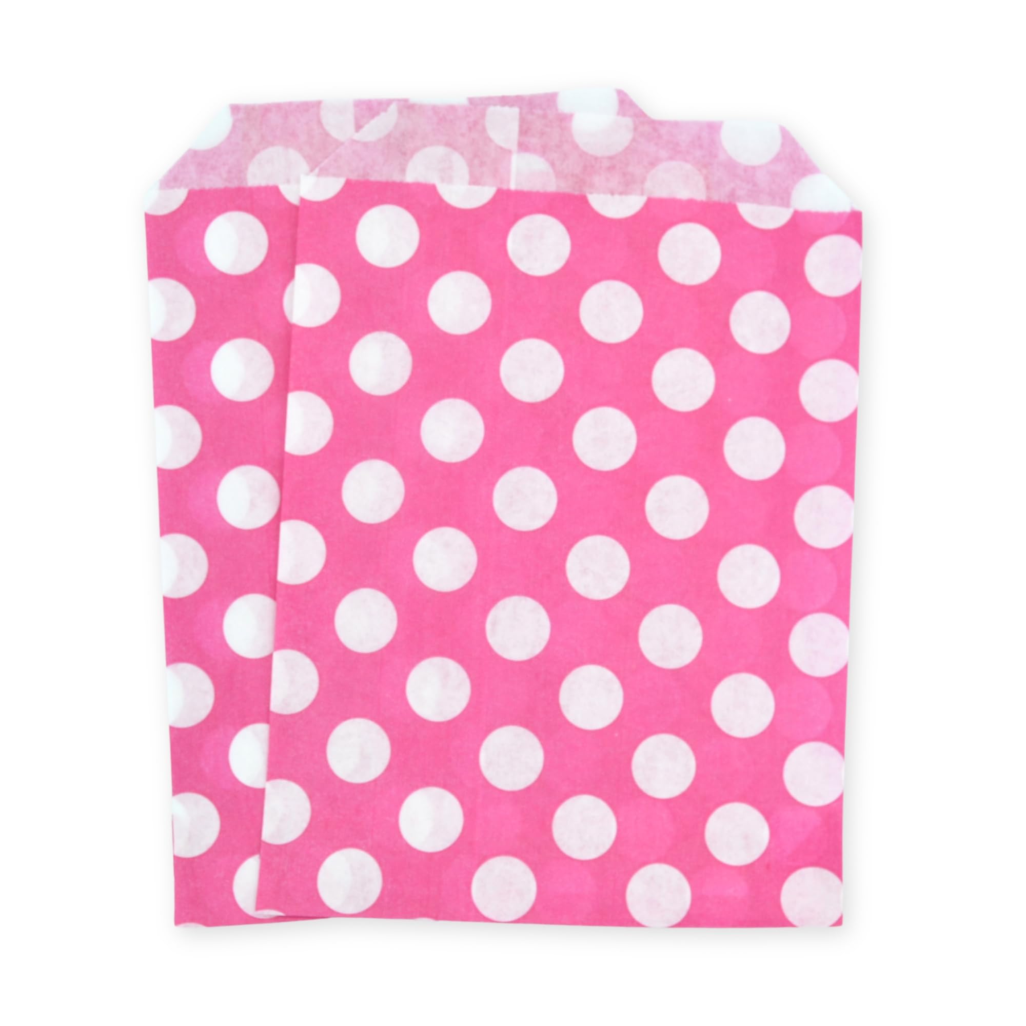 celloexpress 5" x 7" Pink Polka Dot Paper Sweet Bags - Classic Confectionery Gift Shop Goodie Party Bags (Pack of 500)