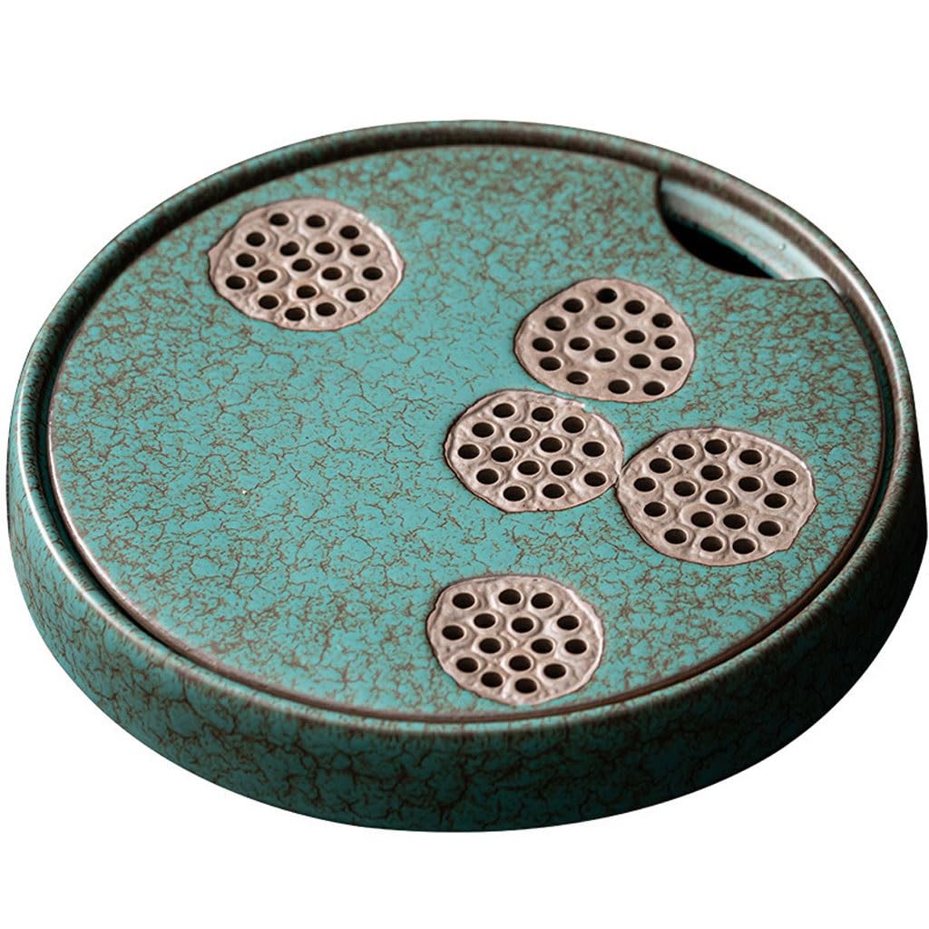 Taca na herbatę, kreatywny design, okrągła, duża, ceramiczna, sucha taca na herbatę, zestaw do herbaty Kung Fu, uchwyt na garnek, dekoracja na ceremonię herbacianą
