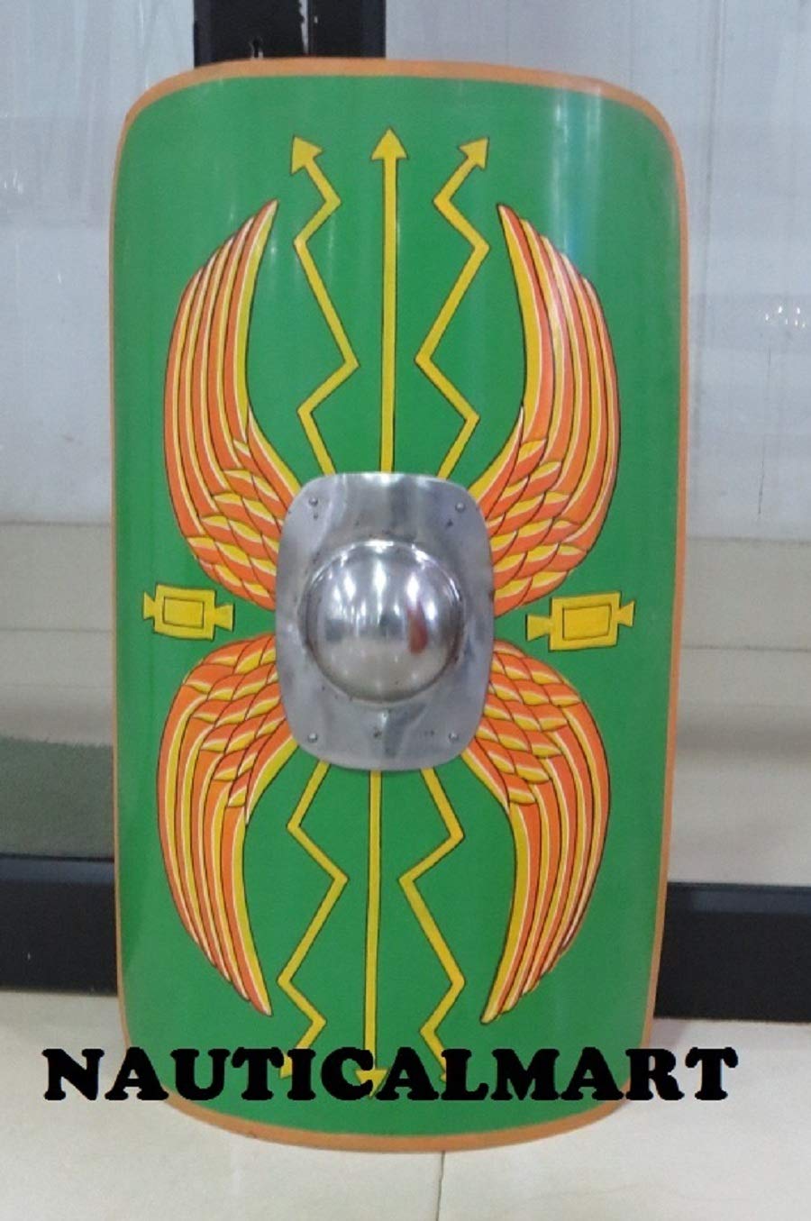 NauticalMart Medieval Armor Wooden Battle Knight LARP Replica Shield Green