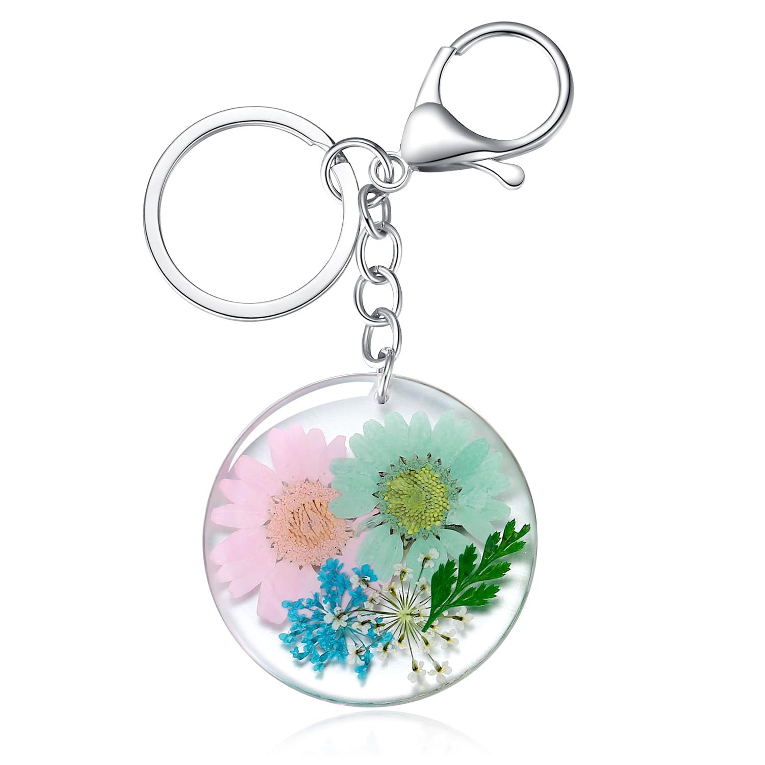 Aliravine Real Pressed Flower Keychains – Cute keychain for Women, Gift for Nature Lovers, Bag Charm,Handmade Pendants