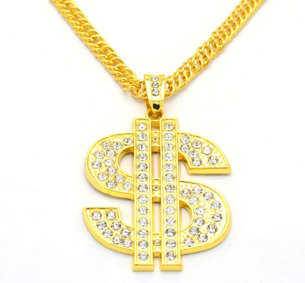 SAMENO Men's Hip-hop European and American Full Diamond Letters SAVADF Pendant Necklace Trend Fashion Jewelry