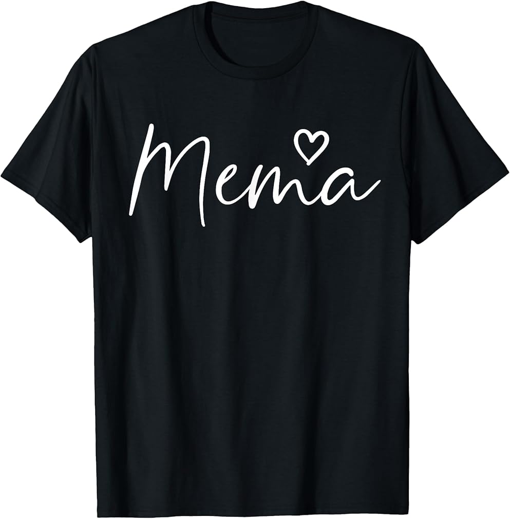 Mema Gifts for Women Grandma Heart Mother's Day Mema T-Shirt
