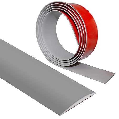 Miniatura 8 de Tira de transición de suelo, tiras de cubierta de suelo de 1.96 pulgadas de ancho, autoadhesivas, tira divisora plana de vinilo para suelo (3.28