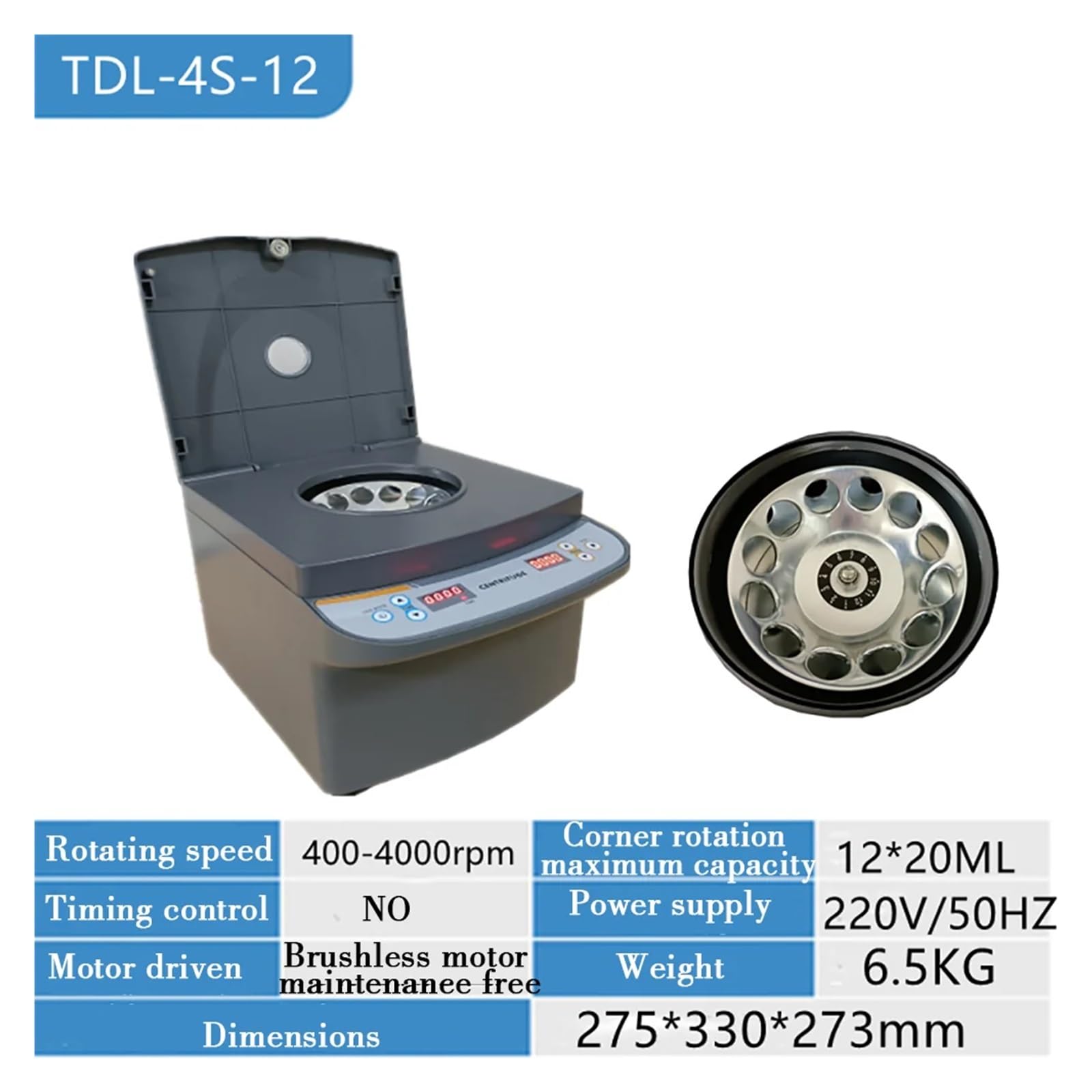 Máquina centrifugadora, Centrífuga De Escritorio Laboratorio, Mesa Portátil Baja Velocidad For Máquina Eléctrica Médica | TDL-4S-6