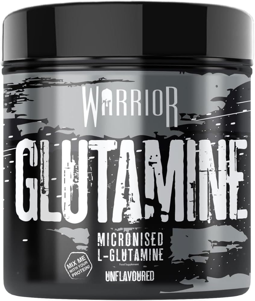 Warrior Glutamine 300g - Pure Micronised L-Glutamine Powder - Amino Acid - Muscle Growth & Recovery Supplement- Gut Health - Mix in Protein - Pre and Post Workout - 60 Servings (Unflavoured)