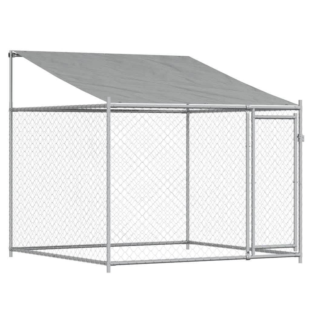 Jaula de Perros Techo y Puertas Acero galvanizado Gris 6x2x2 m,Producto para Mascotas y Animales,Productos para Mascotas,Productos para Perros,Casetas y cercados para perros-3209564