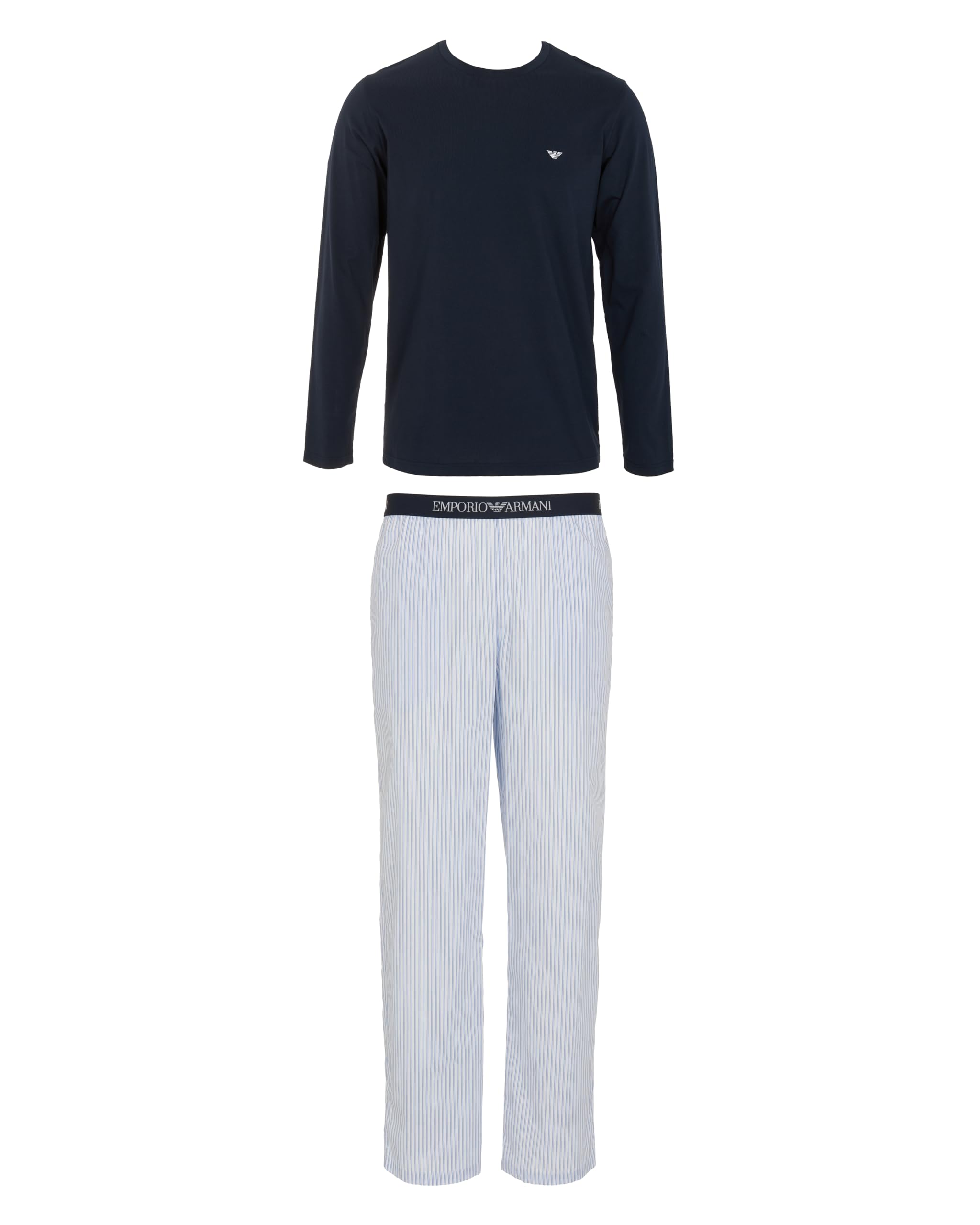 Emporio Armani Yarn Dyed Woven Long Pajamas Pantalone del Pigiama Uomo