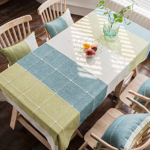Nappe coton petite table rectangulaire salon tissu treillis couverture basse fraîche