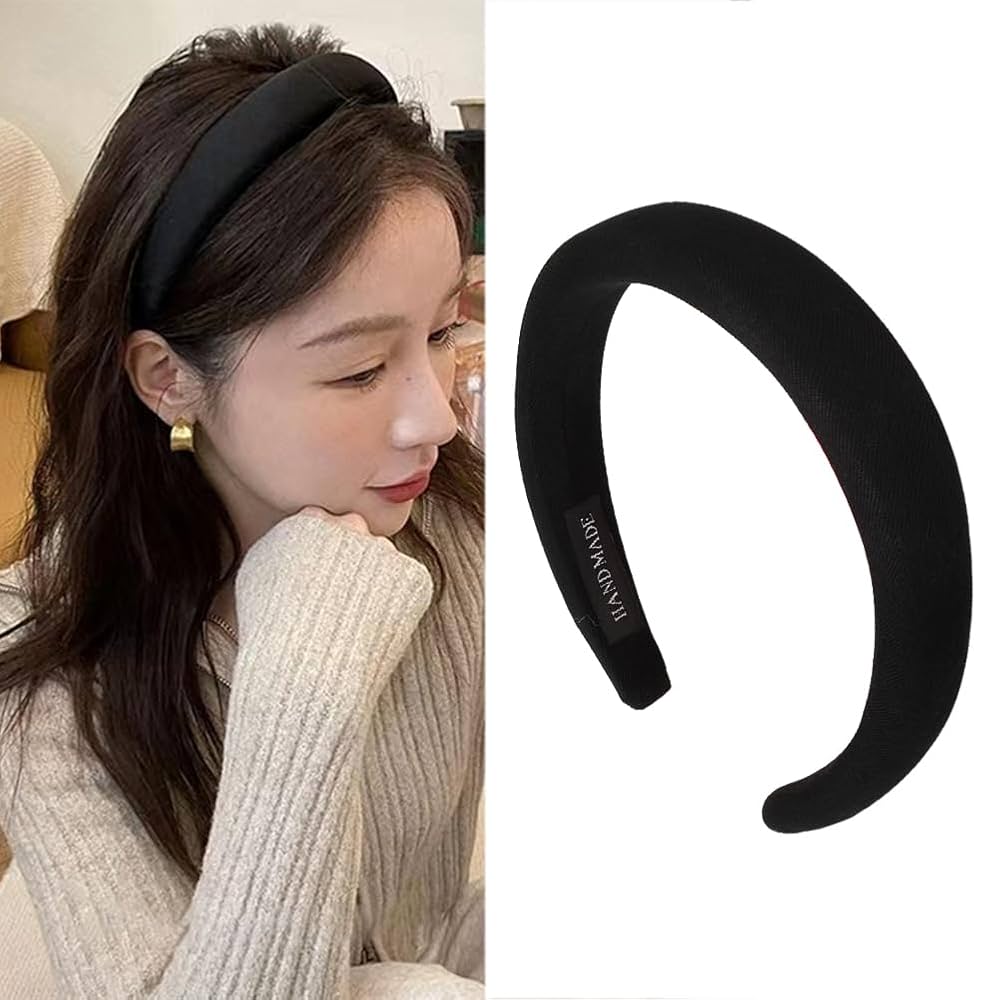 Amazon.com : Black Padded Headband for Women - Wide, Simple