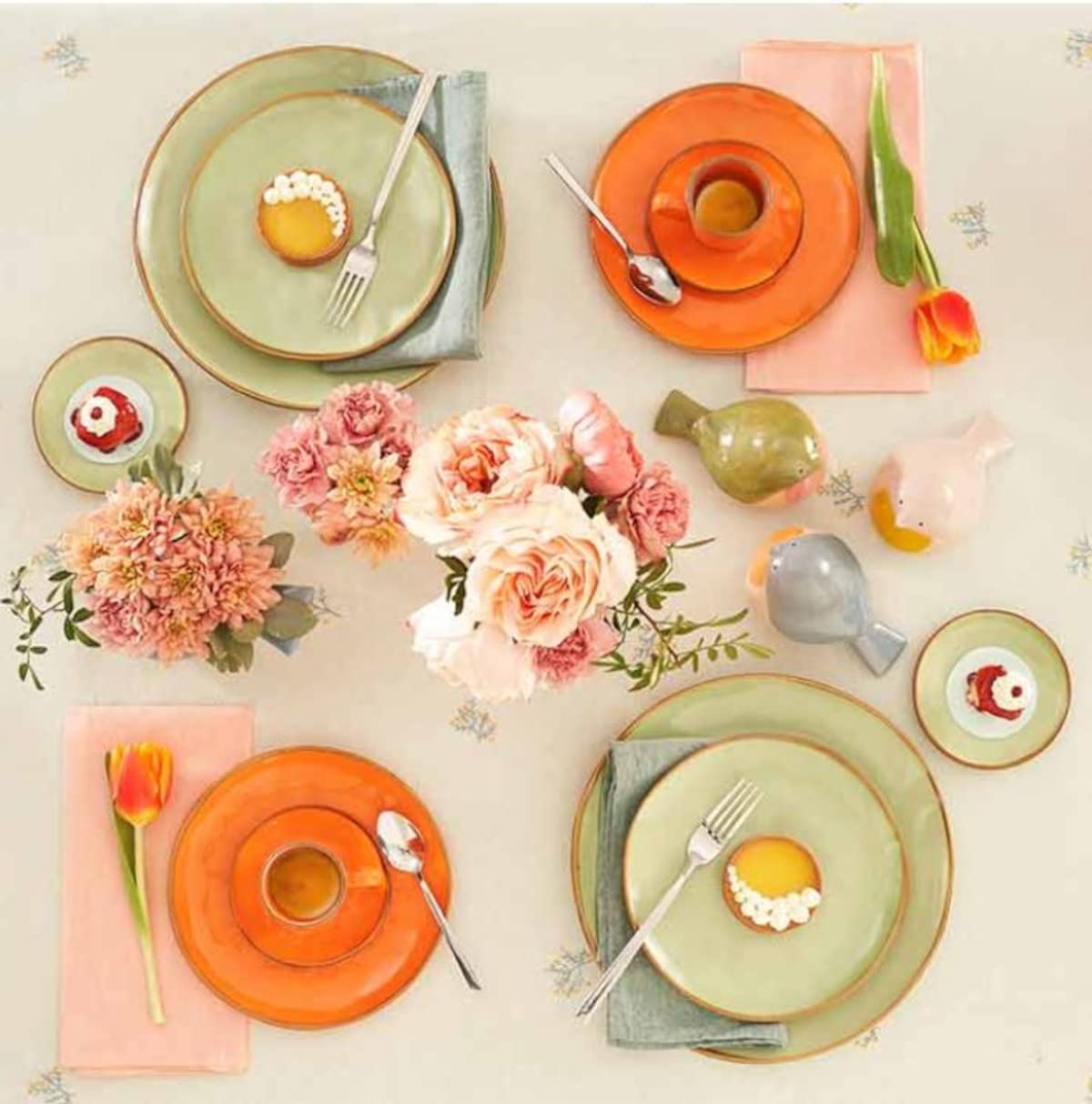 Assiette Creuse En Grès Orange - Rose & Tulipani | Diamètre 21cm - Lave-vaissable