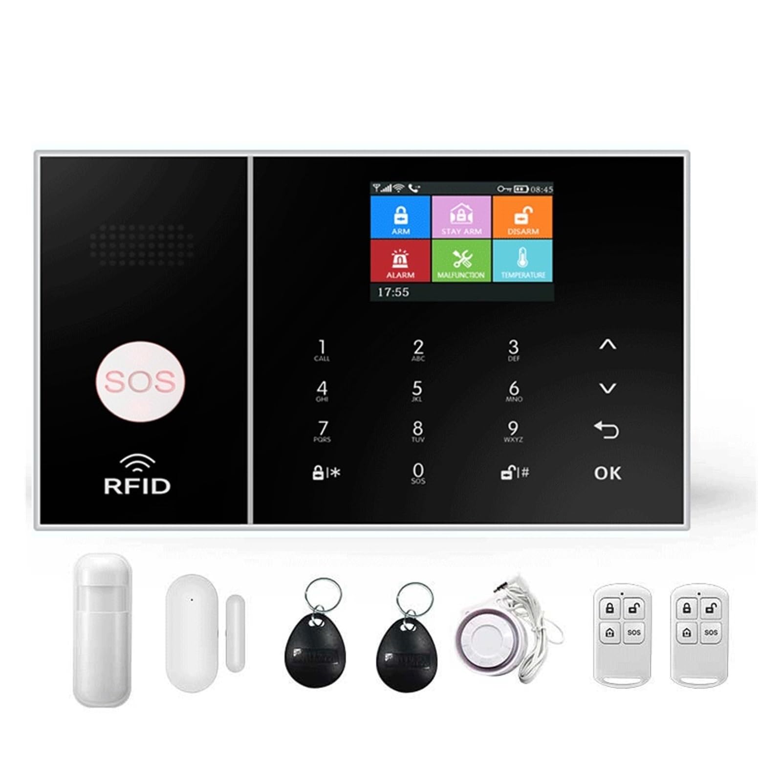 Système d'alarme maison sans abonnement avec capteur de porte intelligent WiFi