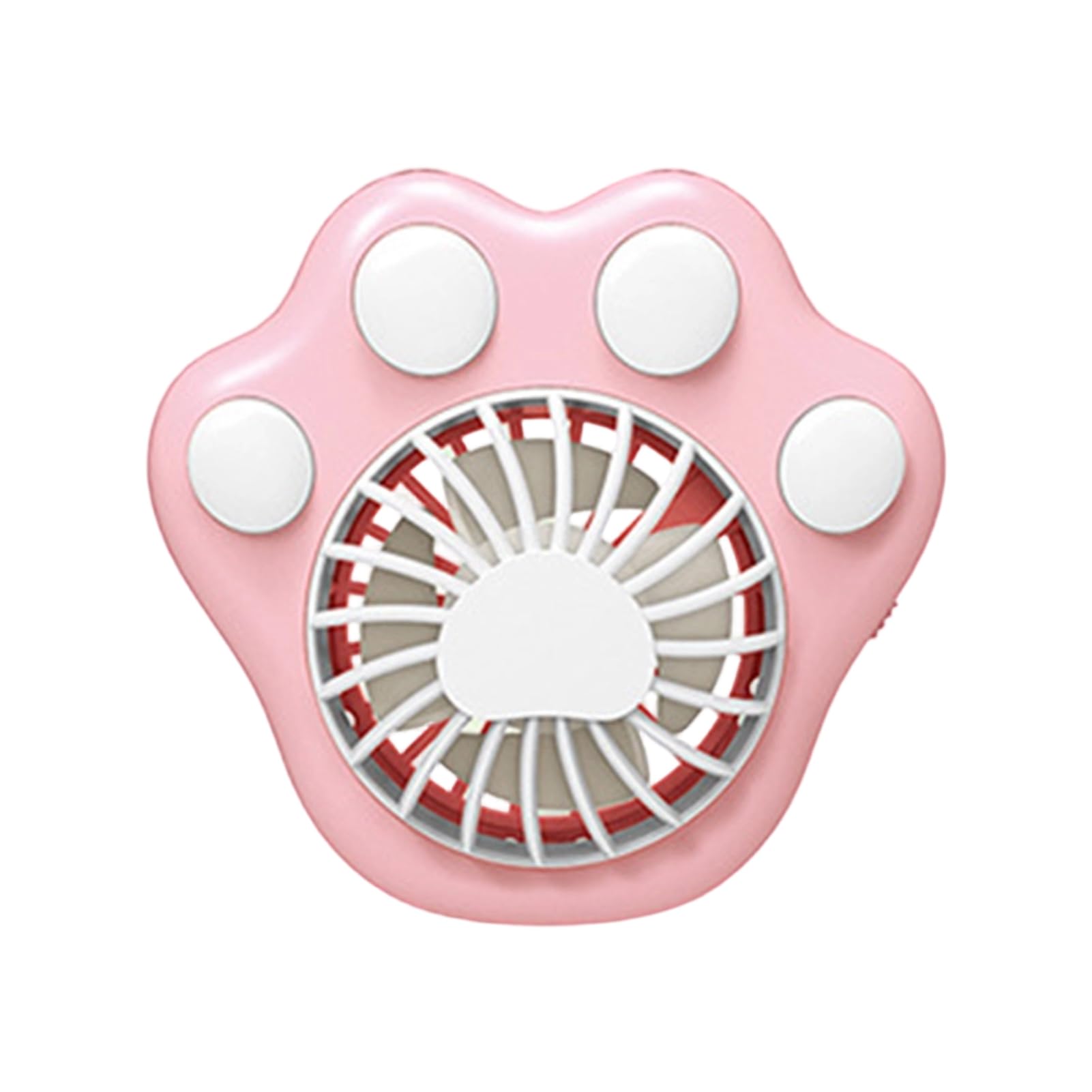 Saterkali Cat Paw Fan, Mini Handheld Rechargeable USB ABS Plastic Soft Cute Pink White, For Travel Office Outdoor Summer Cooling Gift For Girls Pink A