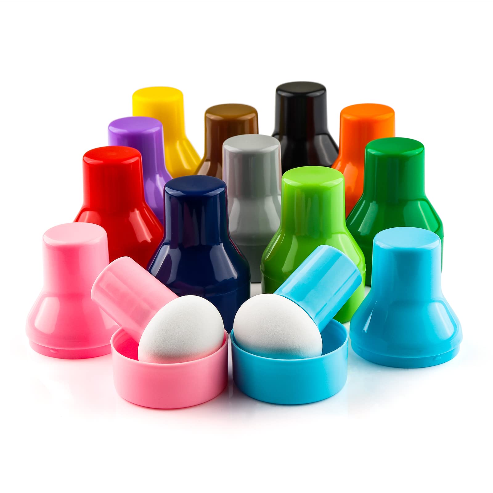 12 Stuks Inktapplicator Met Opbergkoffer - Paper Pouncers Voor Knutselprojecten En Stempelen