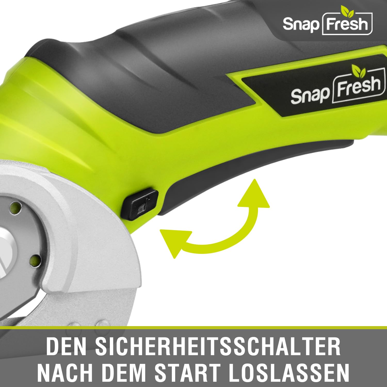 SnapFresh Kartonschneider Elektrische Schere 4V Kabellose Rollschneider Akku-Universalschneider Akkuschere - 2 Selbstschärfende Klingen - für Karton, Pappe, Teppich, Leder, Filz, Kunststoff