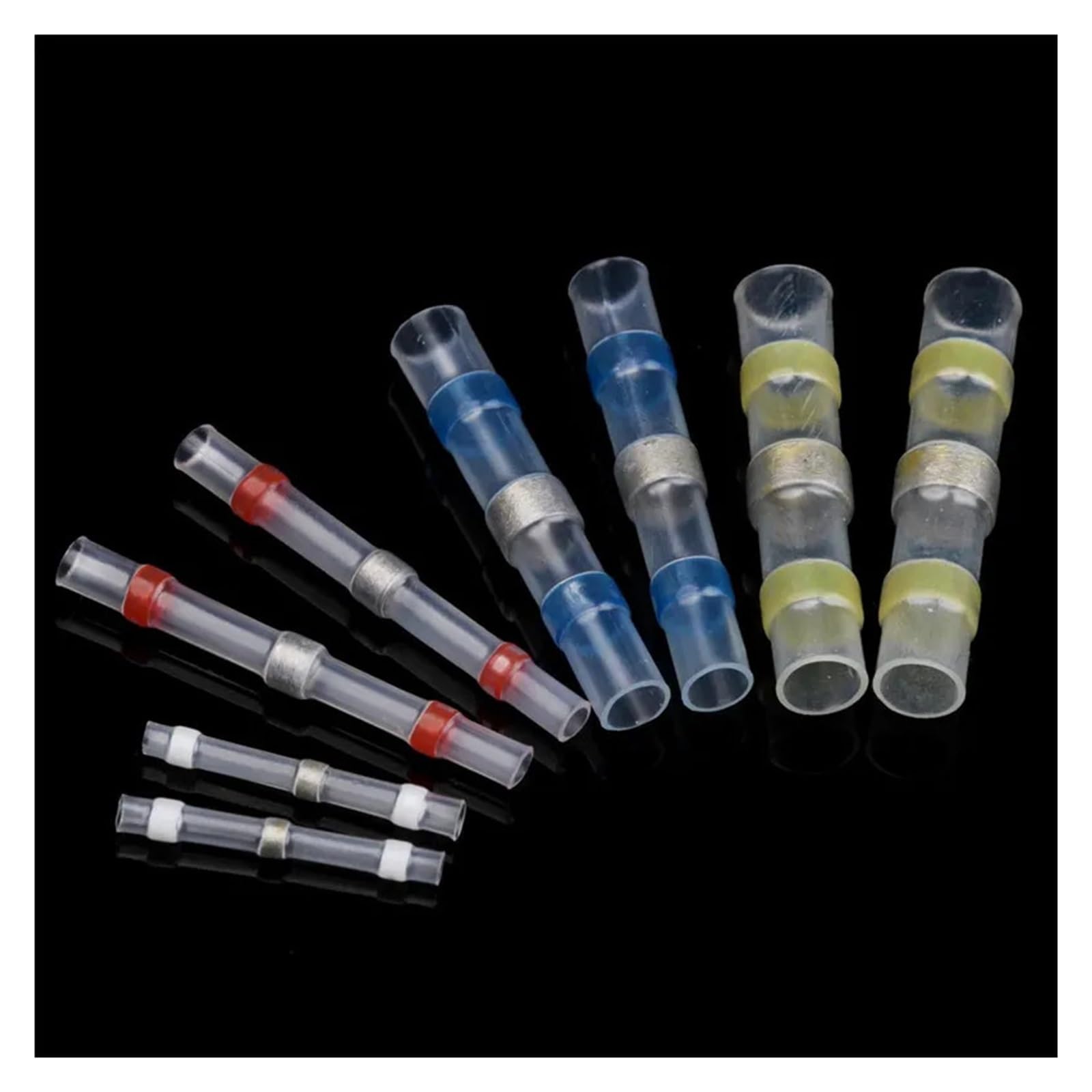BYLSAGWHT 100PCS Heat Shrink Solder Sleeves Connectors 26-10 AWG Electrical Heat Shrinkable Terminals 4 Sizes