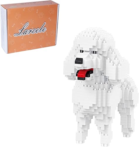 Larcele Juego de mini bloques de construcción de animales, ladrillos de juguete de construcción micro 3D DIY, 790 piezas KLJM-05 (Teddy in White)