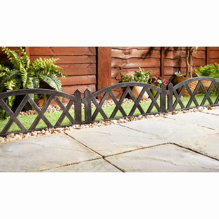 FAHAAM Pack of 4 Fence, Dirt Fence Panels for Garden, Outdoor Border Fence, Garden Fencing, Picket Fence Path Border Lawn Plant Beds Edging, Grass Lawn Flowerbeds Plant Borders.