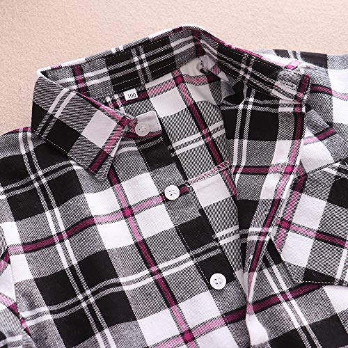 Image of Phorecys Girls' Plaid Flannel Shirt Long Sleeve Button Down Buffalo Checkered Shirt 2T-10 Years
