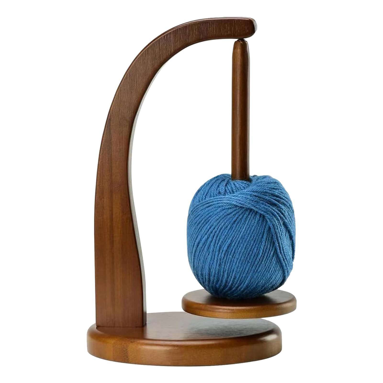 Svolgitore di Lana, Porta Gomitoli di Lana Magnetico Rotante per Uncinetto e Lavoro a Maglia, Avvolgi Filato Porta Filato in Legno Spinner Filato in Legno Stile Vintage Avvolgitore per Lana