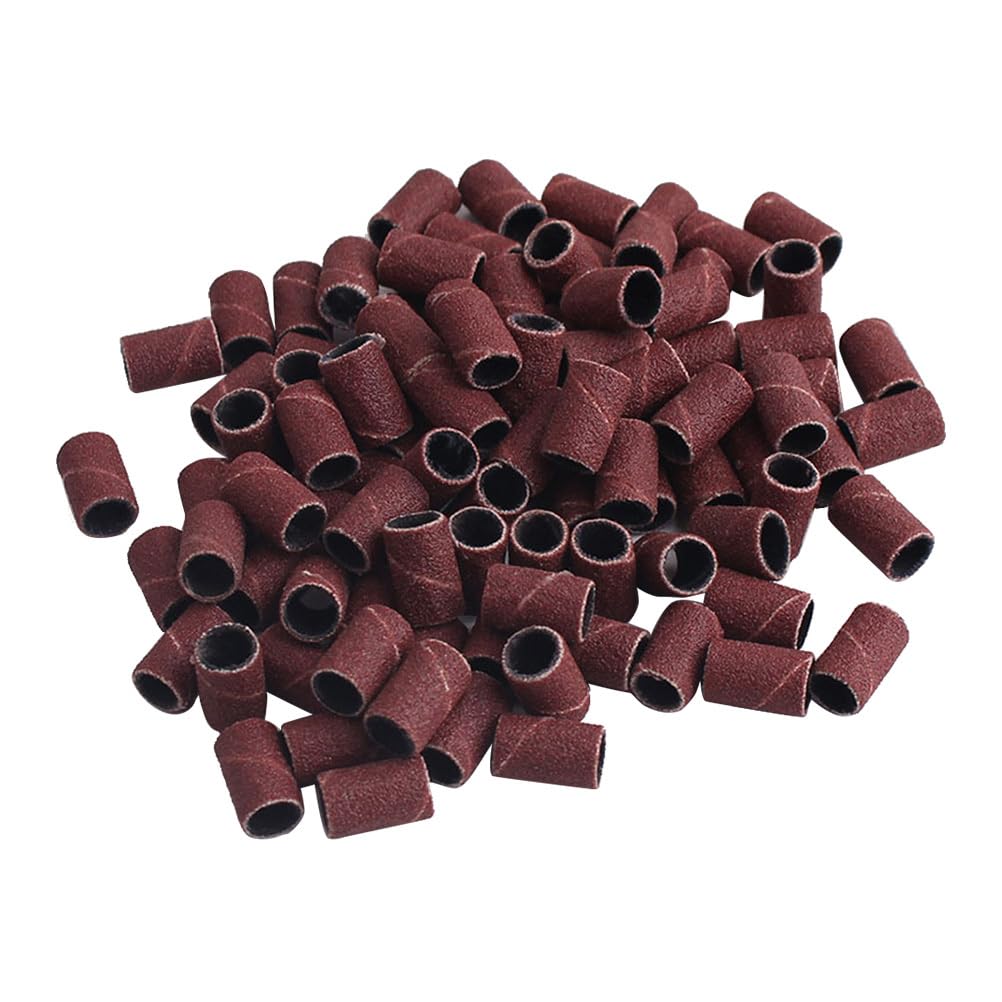 FOMIYES Nail Drill Sanding Ring Attachment for Drill 200pcs Sanding Bands Grinding Head Polisher