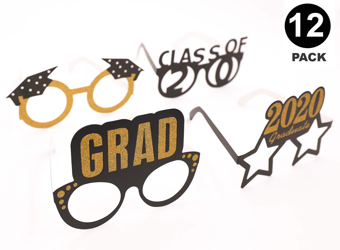 Ucity 2023 Graduation Party Glasses - 12 Pcs Class of 2023 Grad Party Eyeglasses Photo Props for Graduation Party Decorations