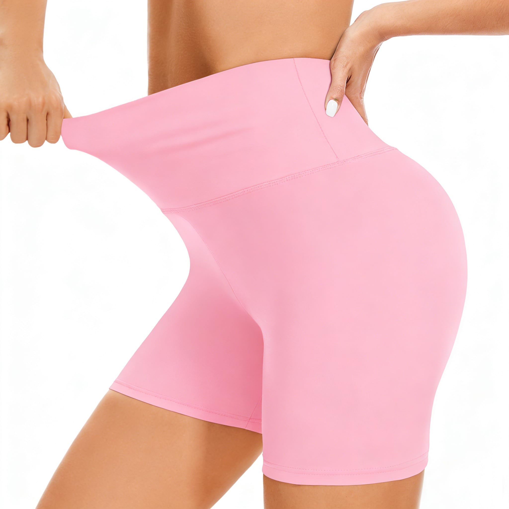 Cycling Shorts Women- High Waisted Biker Shorts Tummy Control Black Yoga Gym Workout Athletic Running Sports Short Leggings UK — view 9