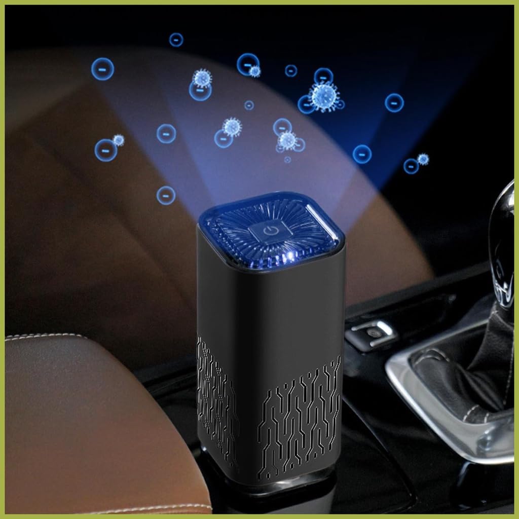 Digital ShoppyCar Air Purifier Portable Negative Ion Generator Remove Formaldehyde Dust Smoke Air Freshen Washer For Home Car (BLACK) 4
