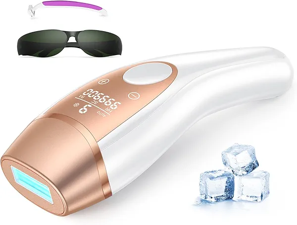 Laser Hair Removal for Women & Men - ZAIRUZ IPL Laser Hair Removal Device with Painless 5℃ Ice Cooling, 3 in 1 at-Home Permanent Hair Remover for Face, Body, Bikini