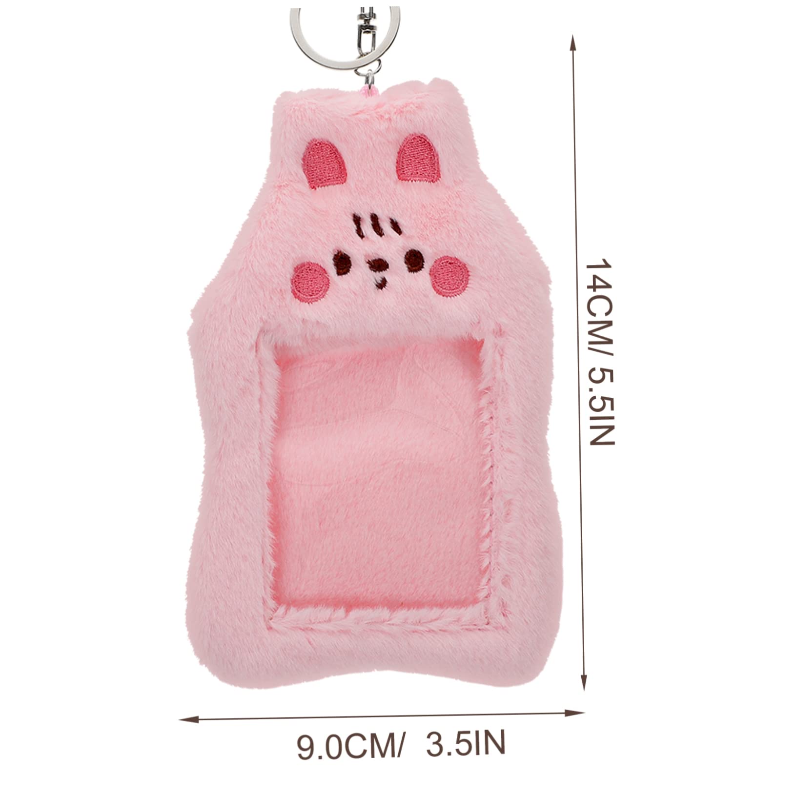 Toyvian 4pezzi Custodia Card Sleeve Peluche Con Design Di Gatto Cartoon Portachiavi Inclusi Protezione Per Id e Carte Di Credito Accessorio Multifunzionale Per Studenti e Lavoratori